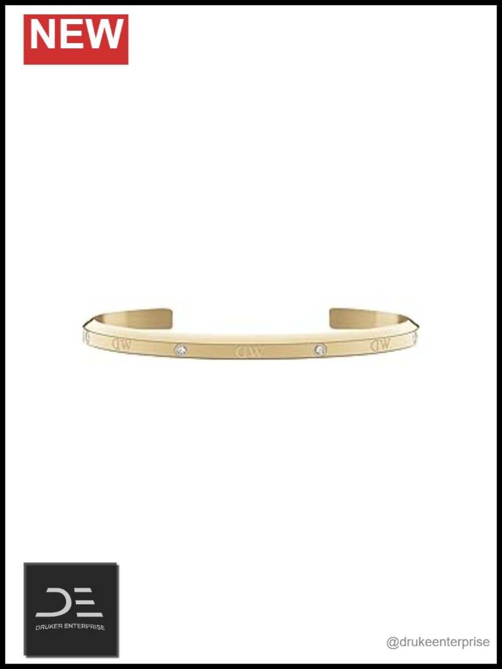 Bangle Cuff Bracelet Gold Adjustable Stainless Steel Crystal Women